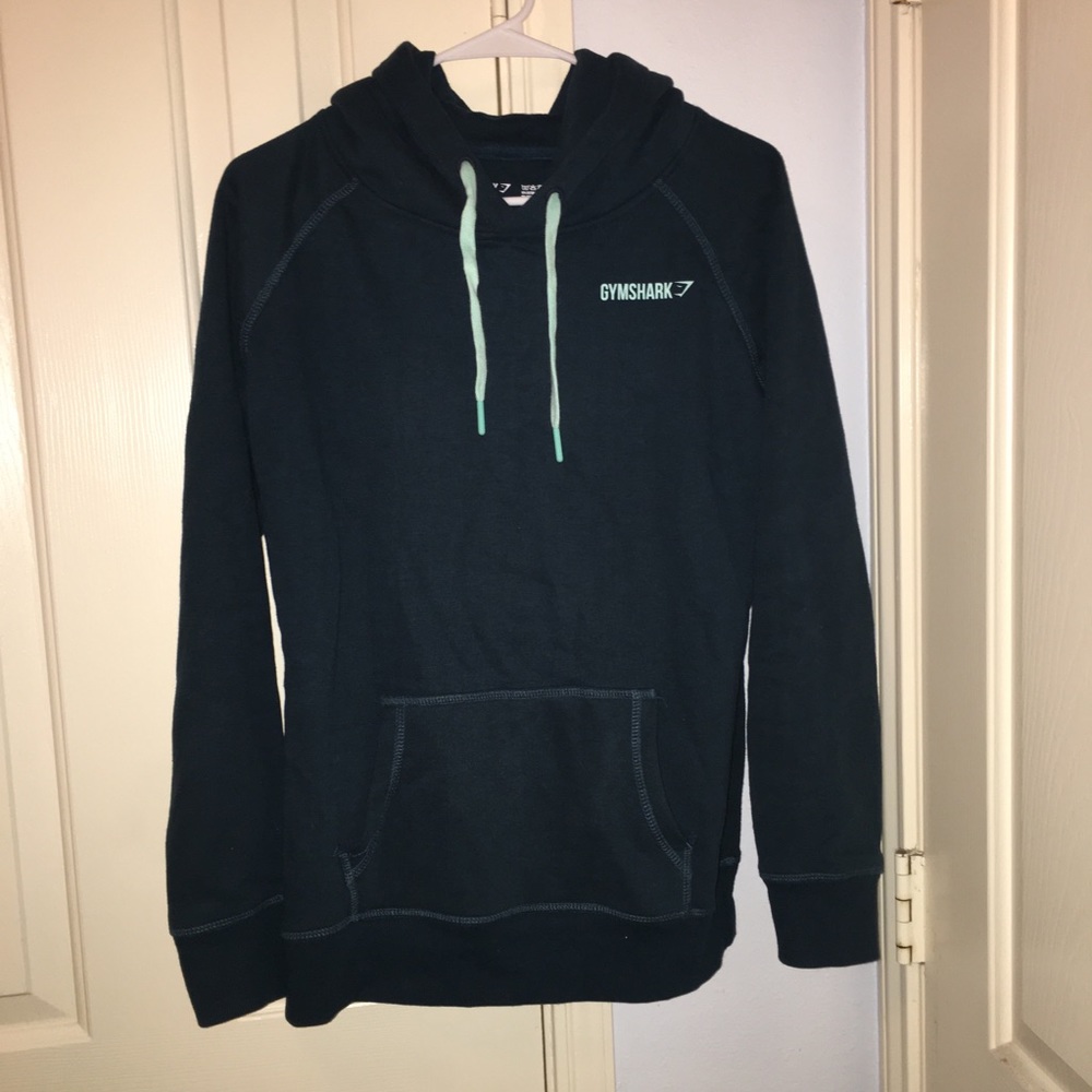 Gymshark Crest Hoodie in dark teal/turquoise color